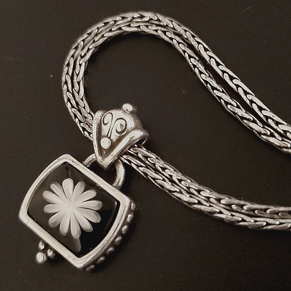 BRIGHTON* necklace with glass blown flower pendent!